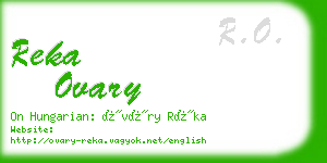 reka ovary business card